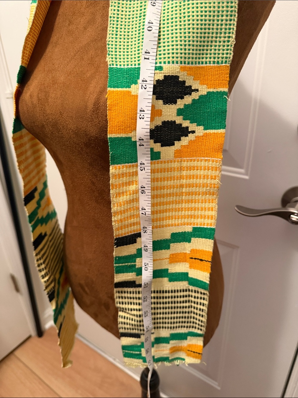 Authentic African stole - green yellow and black